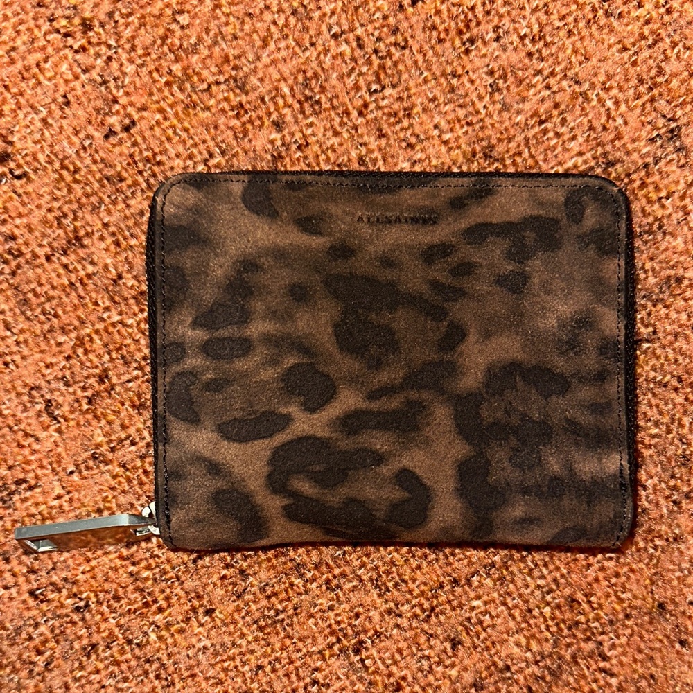 Allsaints Leopard Print Wallet Like New